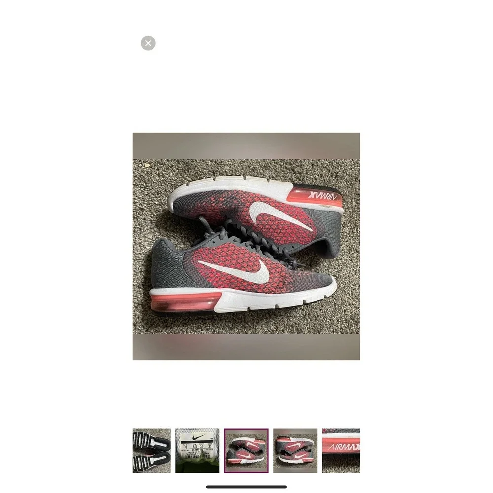 Nike tennis shoes women's pink grey athletic‎ shoe size 8 air max